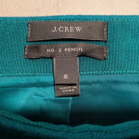 J.CREW pencil skirt no. 2, teal / green,size 6, 100% wool - Picture 7 of 9